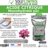 Tout Pour Les Nuisibles Acide citrique monohydraté pur 1 kg - 100% d'origine naturel - Nettoyer, détartrer, raviver l'inox et corriger le pH* Produit Multi-Usages