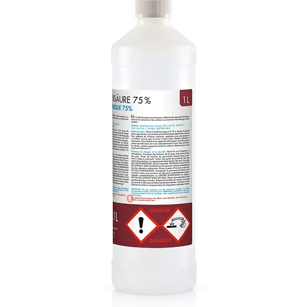 Höfer Chemie Acide Formique 75 % 6 x 1 L, Puissant Nettoyant Technique Pour Détartrage, Décapage Et Traitement Du Cuir* Acide Chlorhydrique