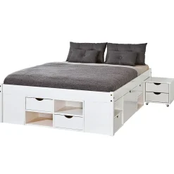 ALASKA - Lit 180x200cm multi-rangement Vernis Blanc>Altobuy Sale