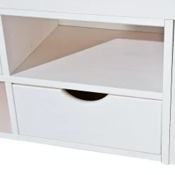 ALASKA - Lit 180x200cm multi-rangement Vernis Blanc><noscript><img width=