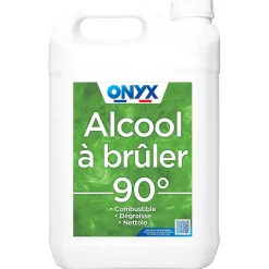 Onyx Alcool à brûler 90° pour métal, bois, tissus et vitres 5 L* Alcool À Brûler