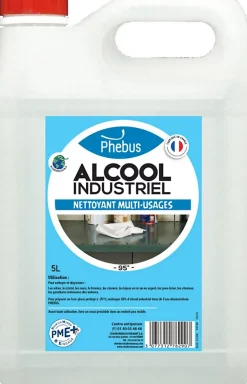 Phebus Alcool industriel nettoyant multi-usages 95° 5L* Alcool Ménager