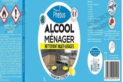 Phebus Alcool ménager nettoyant multi-usages parfum citron 1L* Alcool Ménager