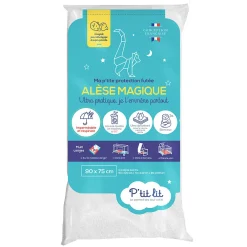 Alèse Bébé Imperméable Absorbante - Protège Matelas Lavable à 90 degrés - Tout type de lit : 60x120/70x140/40x80/90x190/50x90><noscript><img width=