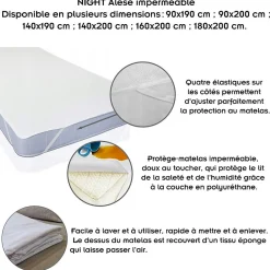 Alèse Protège Matelas Imperméable Avec Coins élastiques 160x200 Cm>Monmobilierdesign Discount