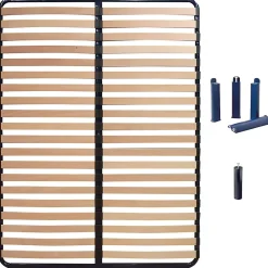 Altobuy ALTOLATTES - Pack Sommier 2x20 Lattes 140x200cm + Pieds bleus + Pied central* Sommier
