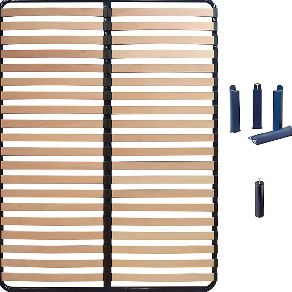 Altobuy ALTOLATTES - Pack Sommier 2x20 Lattes 120x190cm + Pieds bleus + Pied central* Sommier