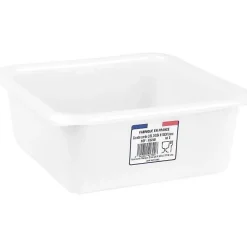 Aluminium Et Plastique Cuvette carrée 24 cm 3.5 L - Blanc alimentaire* Seau, Bassine, Récipient De Ménage