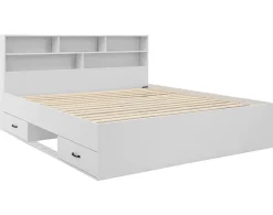 Andrea - lit avec rangements - 180x200 cm - sommier inclus - bois ->Best Mobilier