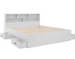 Andrea - lit avec rangements - 180x200 cm - sommier inclus - bois ->Best Mobilier
