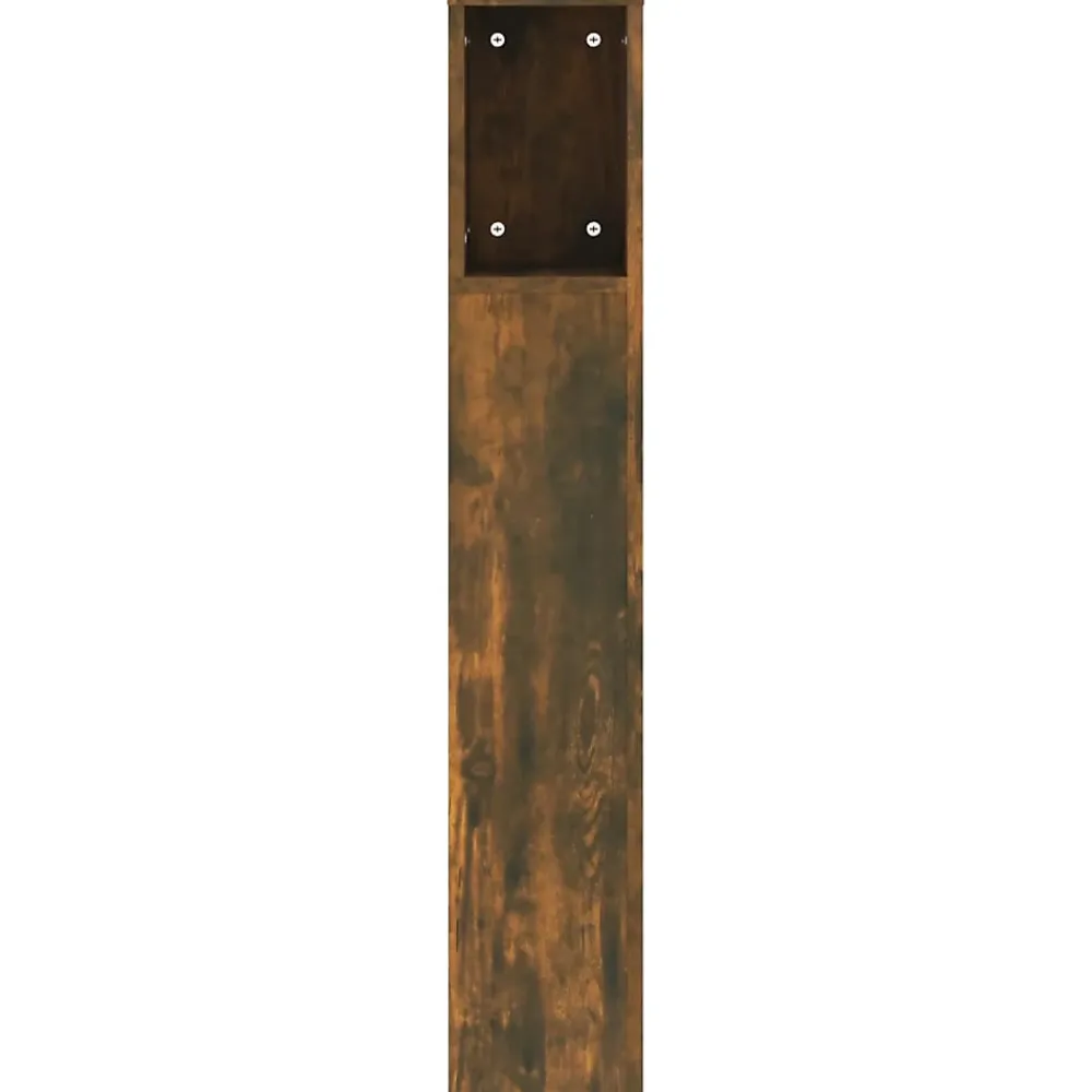 Vidaxl ANSELF Tête de lit avec Rangement,Tete de lit Bois,Design Mural,Espace de Rangement,Chêne fumé 200x18,5x104,5 cm* Tête De Lit