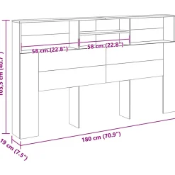 Armoire de tête de lit vieux bois 180x19x103,5 cm><noscript><img width=
