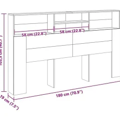 Armoire de tête de lit vieux bois 180x19x103,5 cm><noscript><img width=