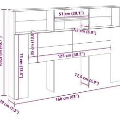 Vidaxl Armoire de tête de lit vieux bois 160x19x103,5 cm* Tête De Lit