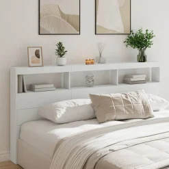 Armoire tête de lit avec LED blanc 200x17x102 cm>Vidaxl Best
