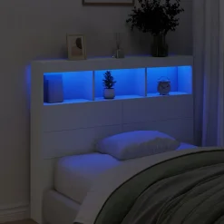 Vidaxl Armoire tête de lit avec LED blanc 120x17x102 cm* Tête De Lit