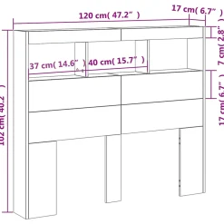 Vidaxl Armoire tête de lit avec LED blanc 120x17x102 cm* Tête De Lit