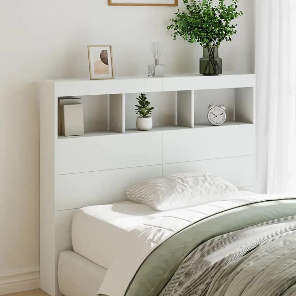 Vidaxl Armoire tête de lit avec LED blanc 120x17x102 cm* Tête De Lit