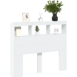 Vidaxl Armoire tête de lit avec LED blanc 120x17x102 cm* Tête De Lit