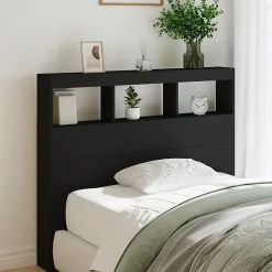 Vidaxl Armoire tête de lit avec LED noir 120x17x102 cm* Tête De Lit