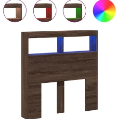 Vidaxl Armoire tête de lit avec LED chêne marron 100x17x102 cm* Tête De Lit