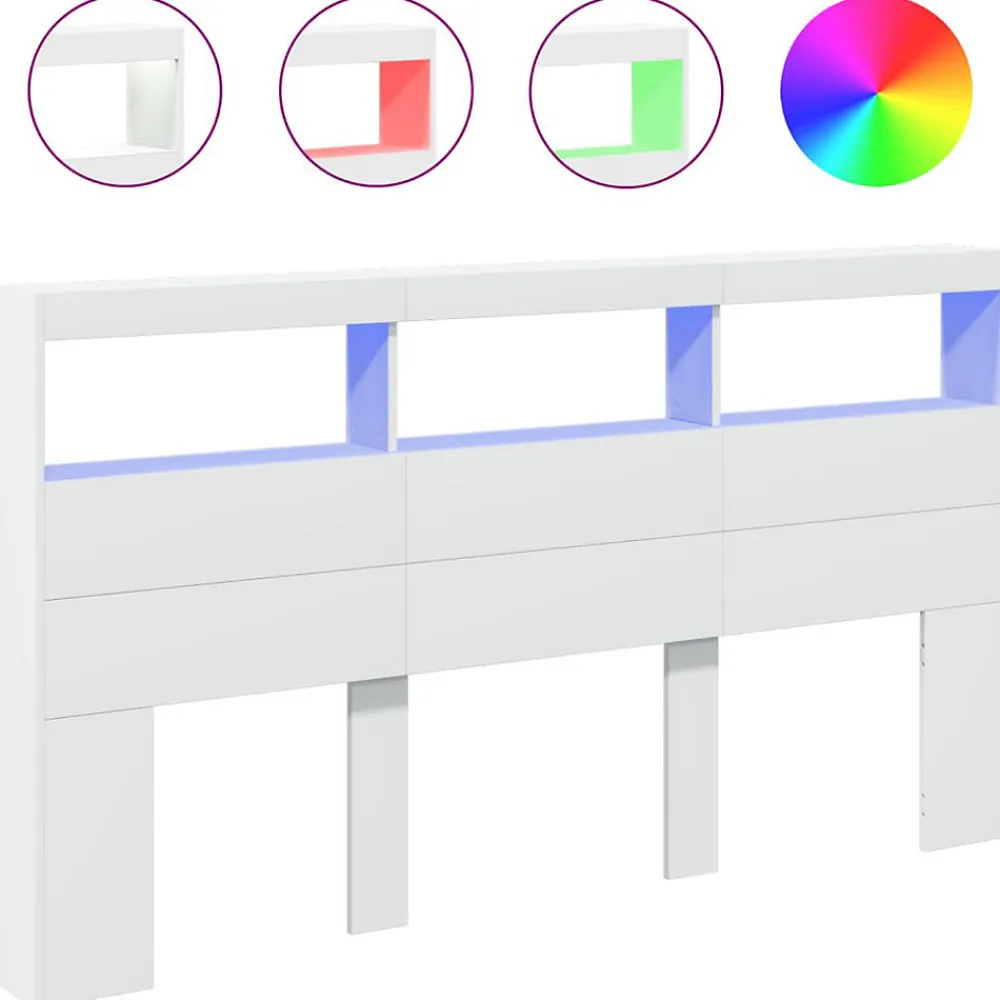 Armoire tête de lit avec LED blanc 180x17x102 cm>Vidaxl Sale