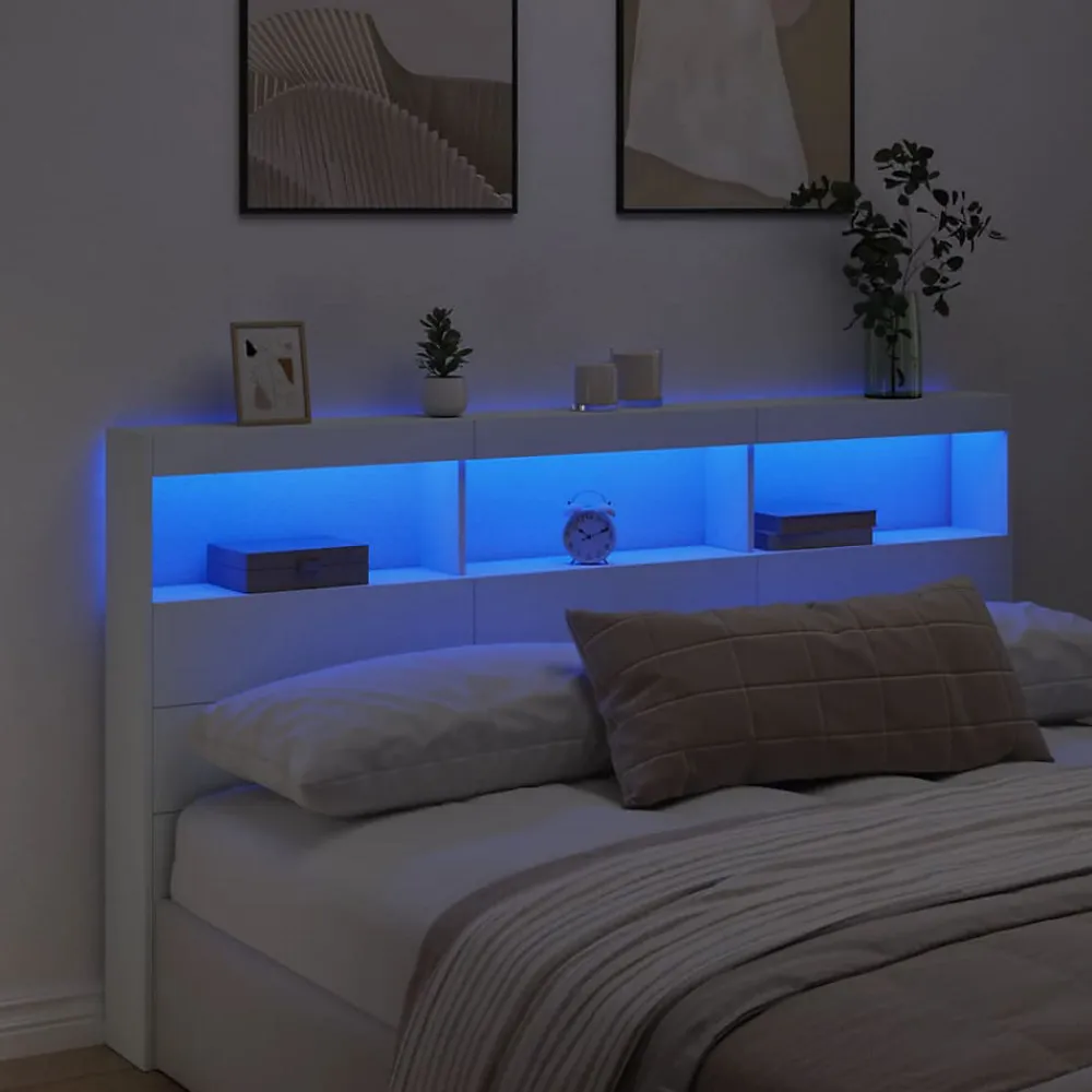 Armoire tête de lit avec LED blanc 180x17x102 cm>Vidaxl Sale