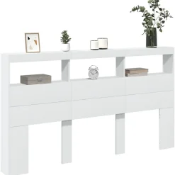 Armoire tête de lit avec LED blanc 180x17x102 cm><noscript><img width=