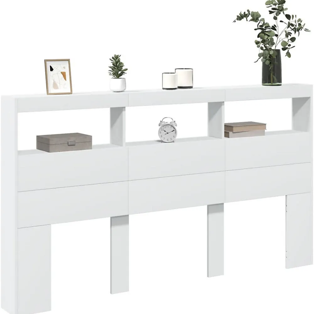 Armoire tête de lit avec LED blanc 180x17x102 cm>Vidaxl Sale