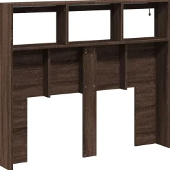 Vidaxl Armoire tête de lit avec LED chêne marron 120x17x102 cm* Tête De Lit