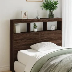 Vidaxl Armoire tête de lit avec LED chêne marron 120x17x102 cm* Tête De Lit