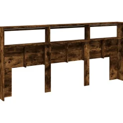 Armoire tête de lit avec LED chêne fumé 220x17x102 cm><noscript><img width=