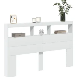 Armoire tête de lit avec LED blanc 160x17x102 cm><noscript><img width=