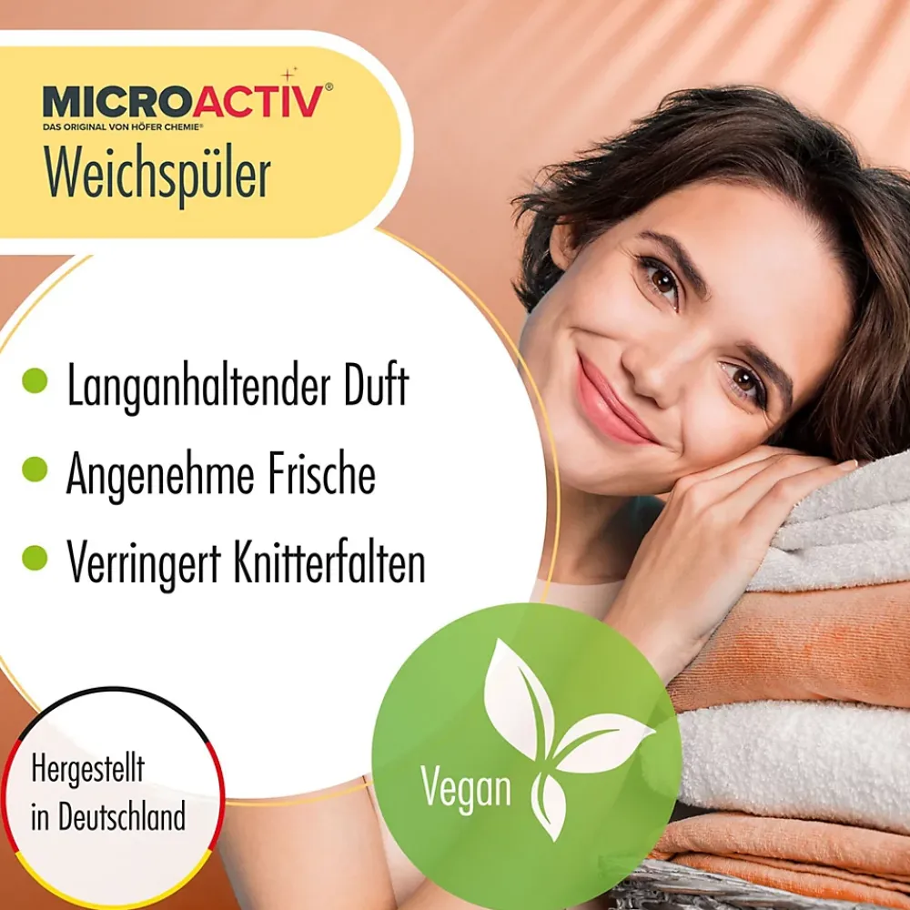 Höfer Chemie Assouplissant Végétalien Summer 4 x 10 L, Linge Doux, Parfum Estival Et Séchage Rapide* Nettoyant Pour Salle De Bains