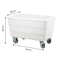 Bac double-paroi 310 L - roues chape inox - blanc><noscript><img width=