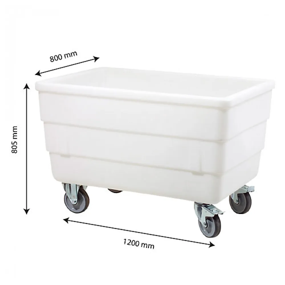 Bac double-paroi 310 L - roues chape inox - blanc>Gilac Best