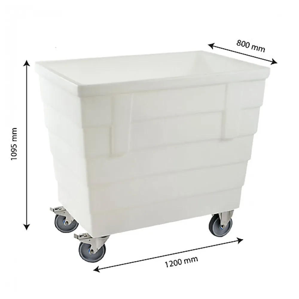 Bac double-paroi 500 L - roues chape inox - blanc>Gilac Sale
