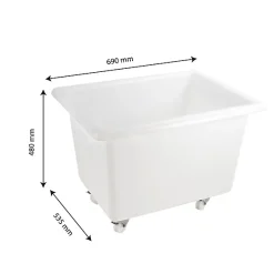 Gilac Bac grand volume 100 L - 4 roues pivotantes dont 2 avec freins - blanc* Seau, Bassine, Récipient De Ménage