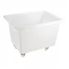 Gilac Bac grand volume 220 L - 2 roues fixes, 2 pivotantes avec freins - blanc* Seau, Bassine, Récipient De Ménage