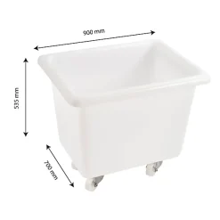 Gilac Bac grand volume 220 L - 2 roues fixes, 2 pivotantes avec freins - blanc* Seau, Bassine, Récipient De Ménage