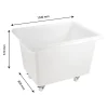 Gilac Bac grand volume 310 L - 2 roues fixes, 2 pivotantes avec freins - blanc* Seau, Bassine, Récipient De Ménage