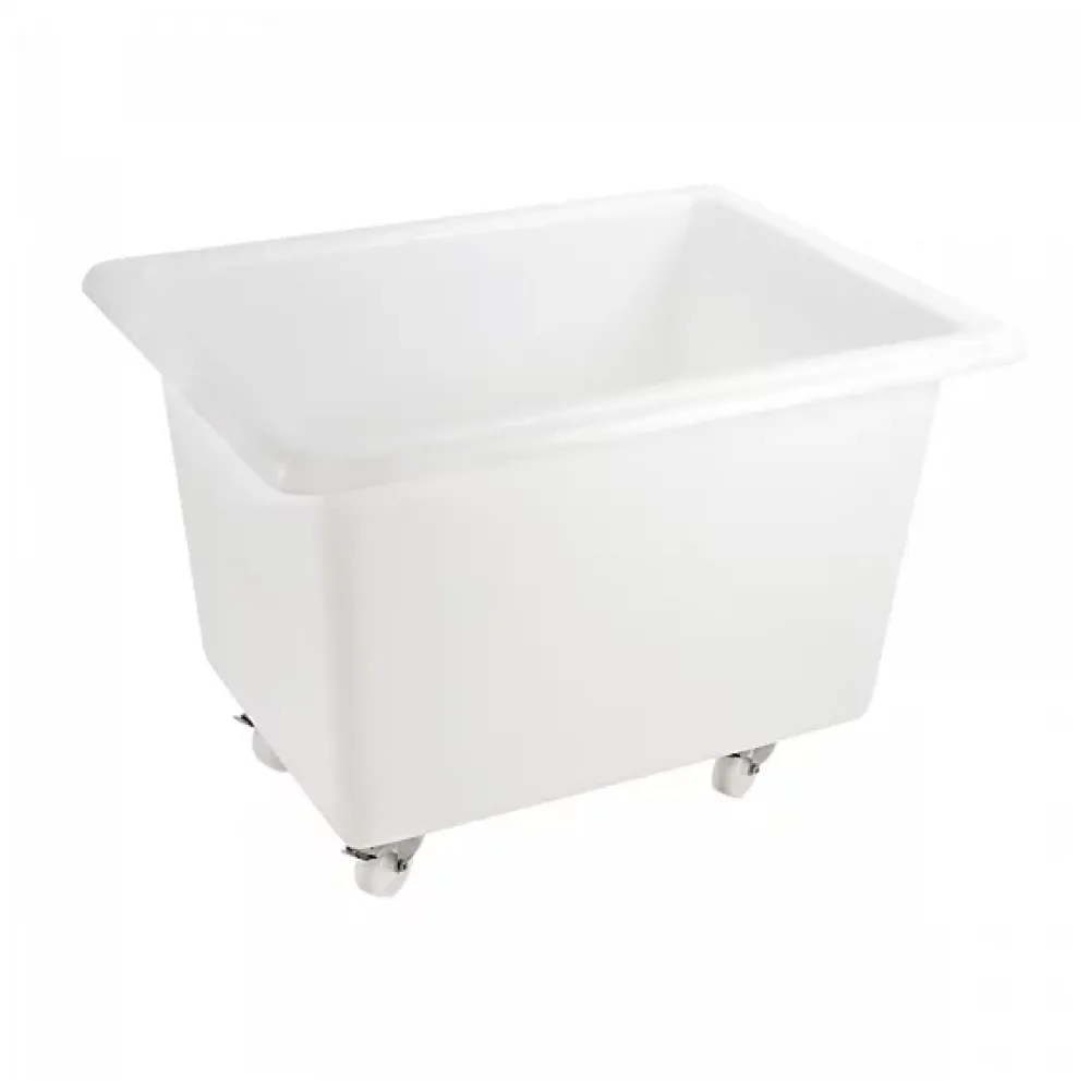 Gilac Bac grand volume 310 L - 2 roues fixes, 2 pivotantes avec freins - blanc* Seau, Bassine, Récipient De Ménage