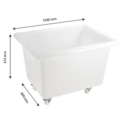 Gilac Bac grand volume 310 L - 4 roues pivotantes dont 2 avec freins - blanc* Seau, Bassine, Récipient De Ménage