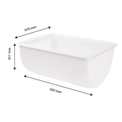 Gilac Bac grand volume semi-cylindrique 170 L - blanc* Seau, Bassine, Récipient De Ménage