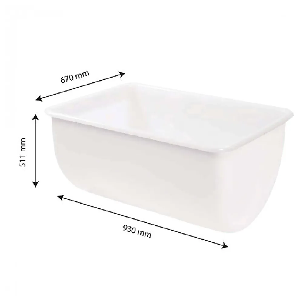 Bac grand volume semi-cylindrique 220 L - Blanc>Gilac Online
