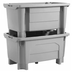 Bac grand volume sur pieds empilable emboîtable 300 L - gris><noscript><img width=