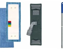 Balai à  plat : monture de lavage + 2 franges microfibres + 1 manche>Le Plus De L'Entretien Best