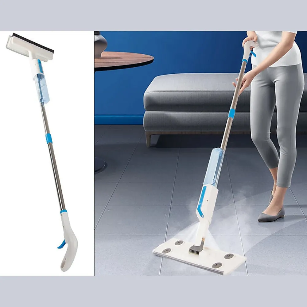 Balai serpillière 2 en 1 plat avec pulvérisateur, raclette à vitres, lave-glace + 3 Lavettes>Importdistrib Outlet