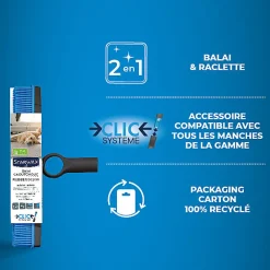 Starwax Balai en caoutchouc Clic Système* Balai Et Tête De Balai