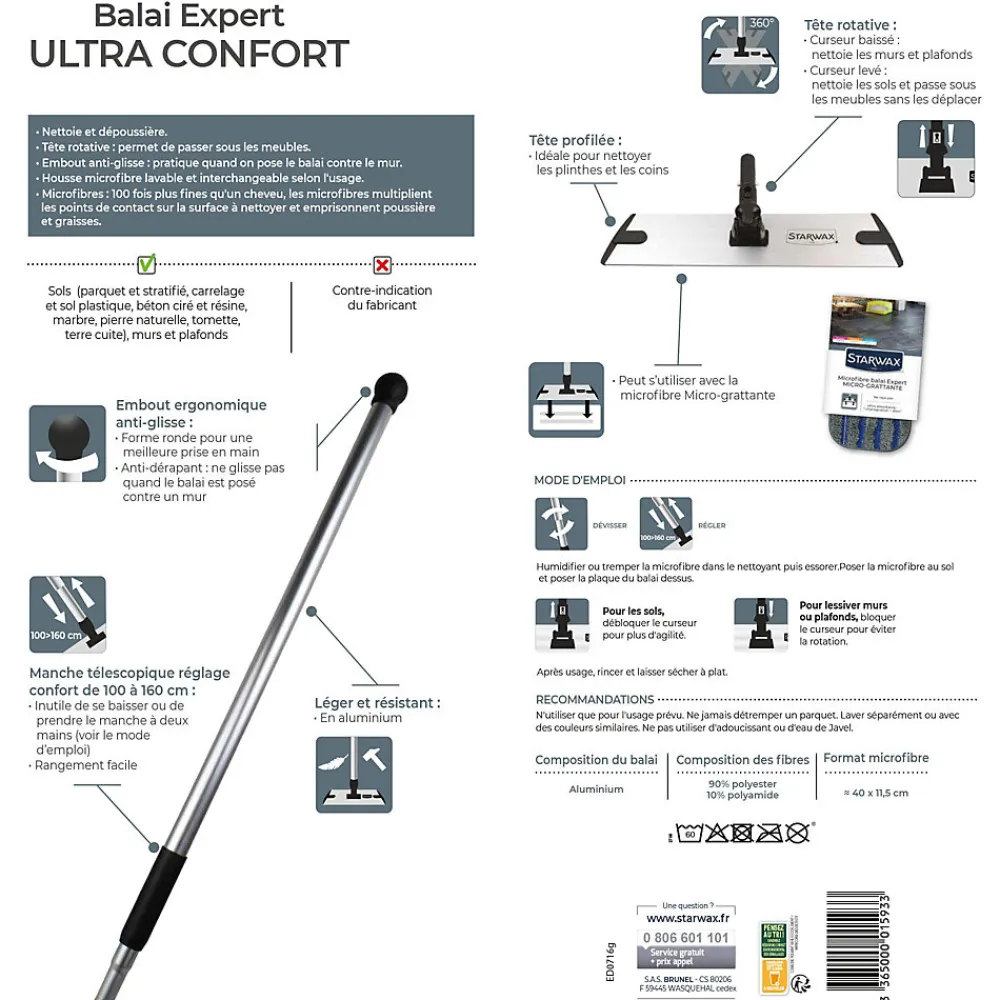 Balai expert Ultra confort + une microfibre>Starwax Clearance